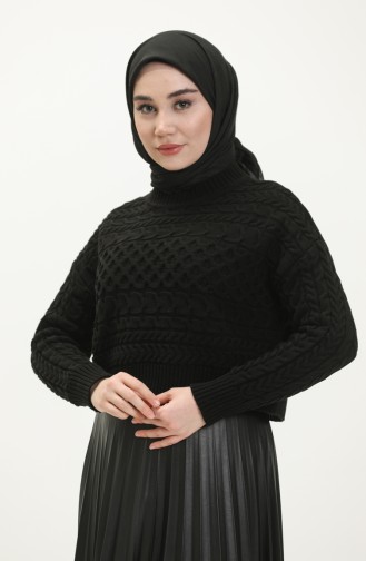 Triko Kısa Kazak 22179-03 Siyah