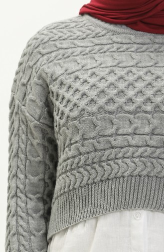 Trikot kurzer Pullover 22179-04 Grau 22179-04