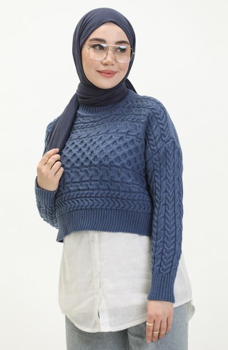 Knit Short Sweater 22179-05 Indigo 22179-05