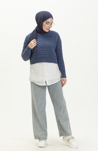 Knit Short Sweater 22179-05 Indigo 22179-05