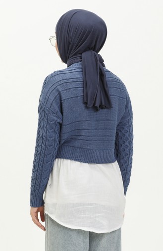 Knit Short Sweater 22179-05 Indigo 22179-05