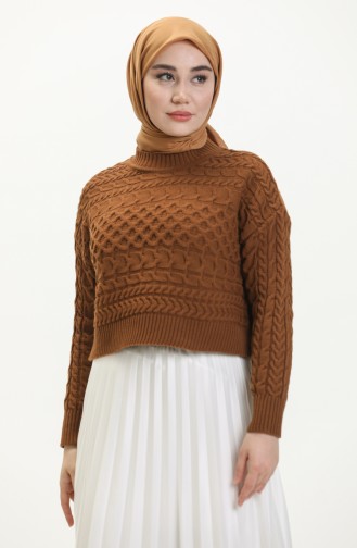 Knit Short Sweater 22179-06 Brown 22179-06