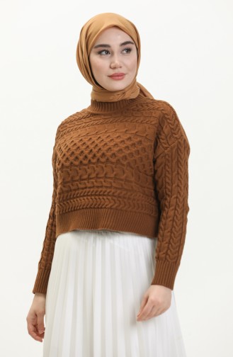Knit Short Sweater 22179-06 Brown 22179-06