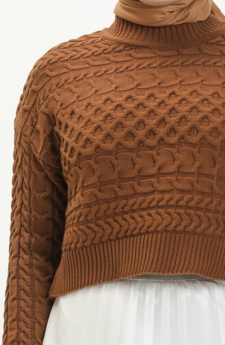 Knit Short Sweater 22179-06 Brown 22179-06