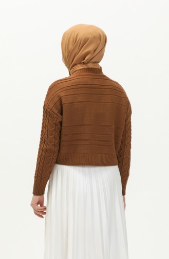 Knit Short Sweater 22179-06 Brown 22179-06