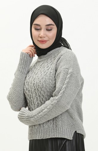 Trikot Pullover mit Seitenschlitzen 4376-01 Grau 4376-01