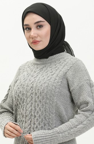 Trikot Pullover mit Seitenschlitzen 4376-01 Grau 4376-01