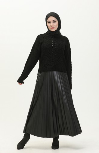 Trikot Pullover mit Seitenschlitzen 4376-02 Schwarz 4376-02