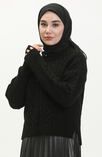 Trikot Pullover mit Seitenschlitzen 4376-02 Schwarz 4376-02