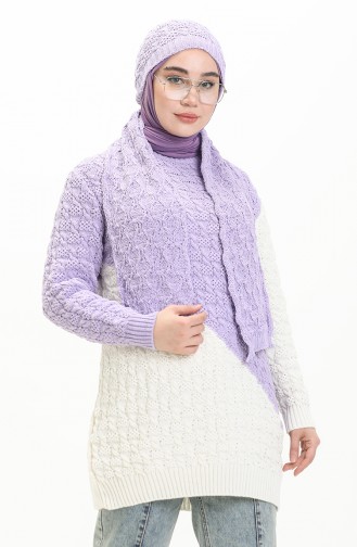 Three Piece Knitwear Set 80049-03 Lilac Ecru 80049-03