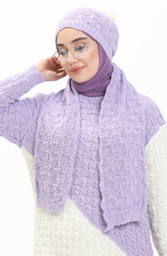 Three Piece Knitwear Set 80049-03 Lilac Ecru 80049-03