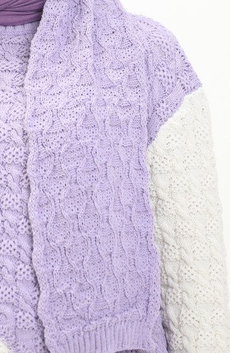Three Piece Knitwear Set 80049-03 Lilac Ecru 80049-03