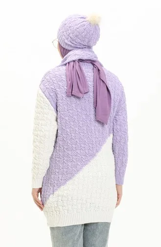 Ensemble Tricot 3 Pièces 80049-03 Lila Ecru 80049-03