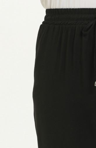 Elastic Waist Pocketed Pants 6104B-03 Black 6104B-03