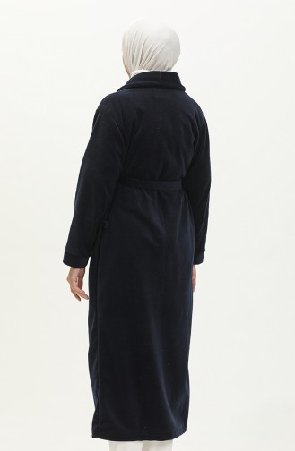 Fleece Belted Dressing Gown 00010-01 Dark Blue 00010-01