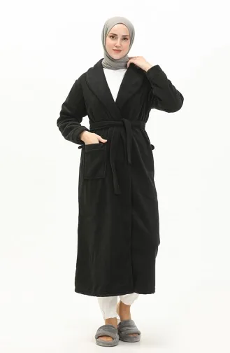 Robe de Chambre en Polaire avec Ceinture 00010A-01 Gris 00010A-01