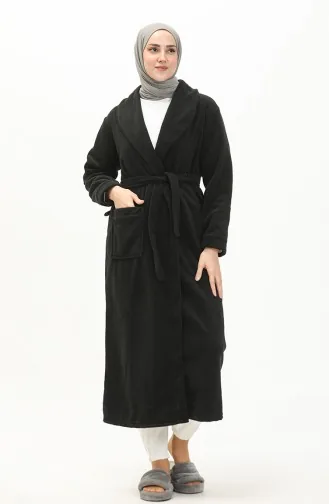 Robe de Chambre en Polaire avec Ceinture 00010A-01 Gris 00010A-01