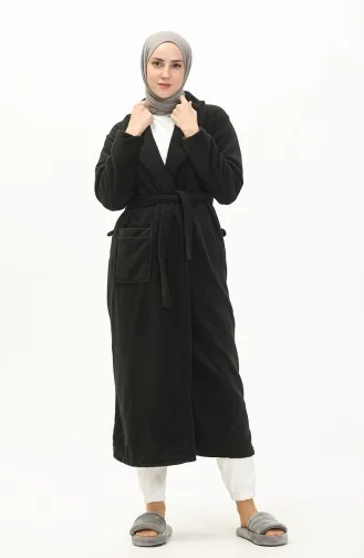 Robe de Chambre en Polaire avec Ceinture 00010A-01 Gris 00010A-01