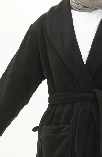 Robe de Chambre en Polaire avec Ceinture 00010A-01 Gris 00010A-01