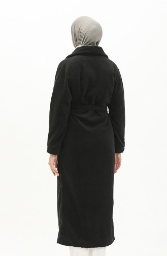 Fleece Belted Dressing Gown 00010-02 Black 00010-02