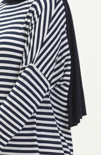 Gestreifte Basic Tunika 8564-01 Dunkelblau 8564-01