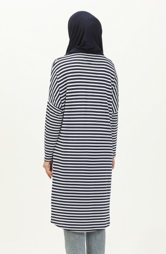Gestreifte Basic Tunika 8564-01 Dunkelblau 8564-01