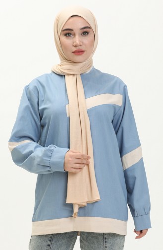 Garnish Tunic 15058-02 Cream Blue 15058-02