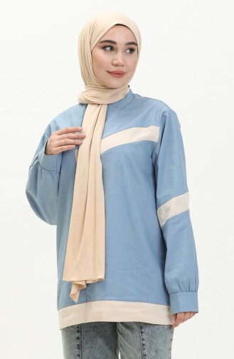 Garnish Tunic 15058-02 Cream Blue 15058-02