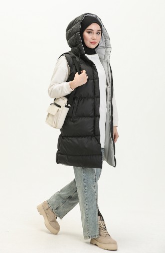 Çift Renkli Şişme Yelek 8004-06 Siyah Gri