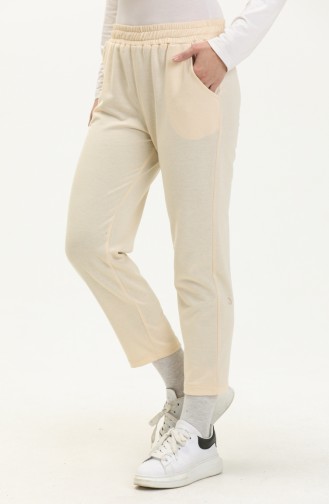 Zweifädige Jogginghose mit Taschendetail  1083-02 Creme 1083-02