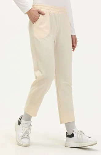 Pantalon de Jogging à deux Fils 1083-02 Crème 1083-02
