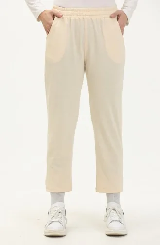 Pantalon de Jogging à deux Fils 1083-02 Crème 1083-02