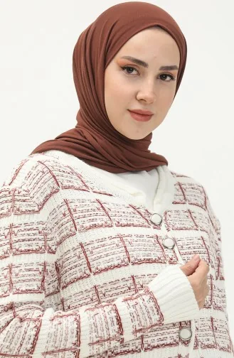 Trikot geknöpfte Strickjacke 80061-01 Ekrü 80061-01