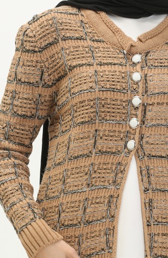 Trikot geknöpfte Strickjacke 80061-02 Milchkaffeefarben 80061-02