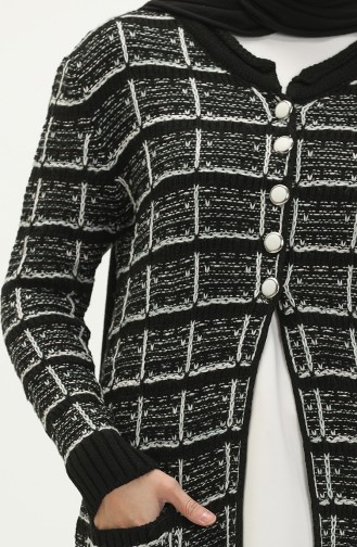 Cardigan Boutonné en Maille 80061-04 Noir 80061-04