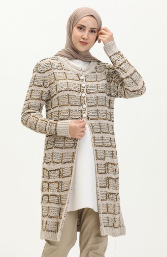 Trikot geknöpfte Strickjacke 80061-05 Beige 80061-05