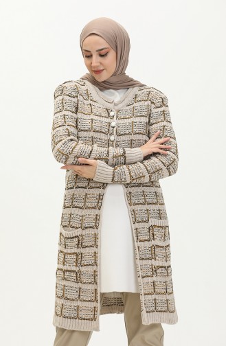 Trikot geknöpfte Strickjacke 80061-05 Beige 80061-05