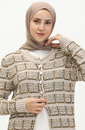 Trikot geknöpfte Strickjacke 80061-05 Beige 80061-05