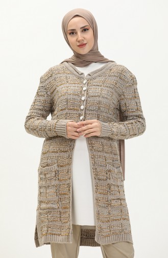 Cardigan Boutonné en Maille 80061-07 Vison 80061-07