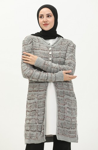 Buttoned Knitwear Cardigan 80061-10 Gray 80061-10