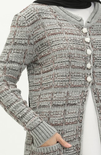 Buttoned Knitwear Cardigan 80061-10 Gray 80061-10