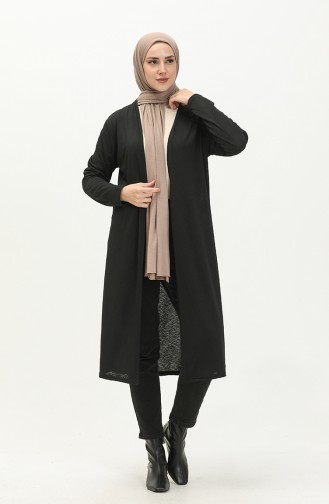 Cardigan Long Basique 8565-01 Noir 8565-01