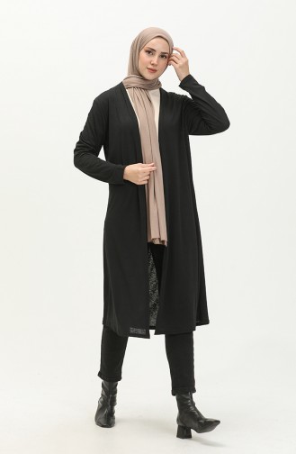 Basic Long Cardigan 8565-01 Black 8565-01