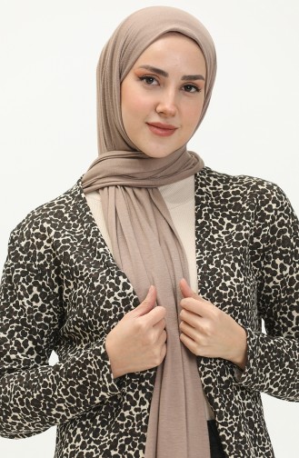 Leopar Desen Hırka 8568-01 Kahverengi