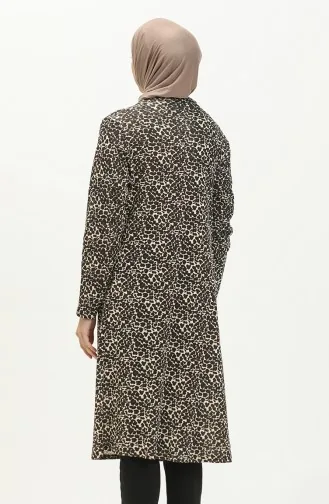Leopard Pattern Cardigan 8568-01 Brown 8568-01
