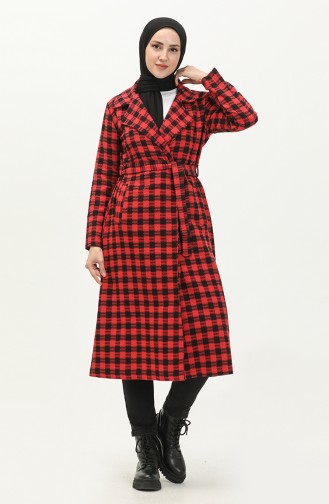 Plaid Belted Cape 5507-05 Red 5507-05