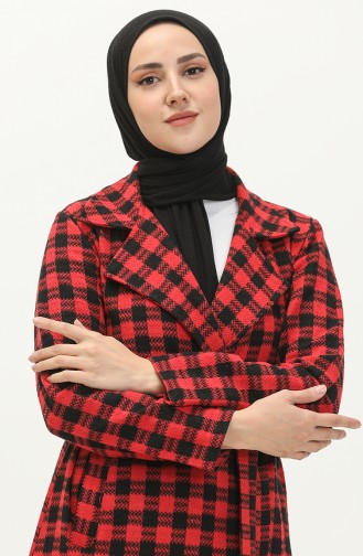 Plaid Belted Cape 5507-05 Red 5507-05