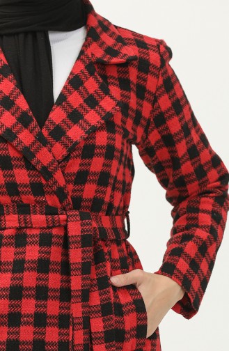 Plaid Belted Cape 5507-05 Red 5507-05