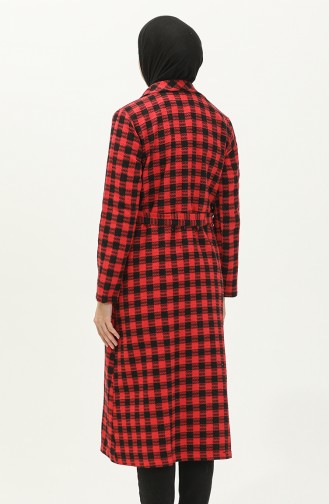 Plaid Belted Cape 5507-05 Red 5507-05