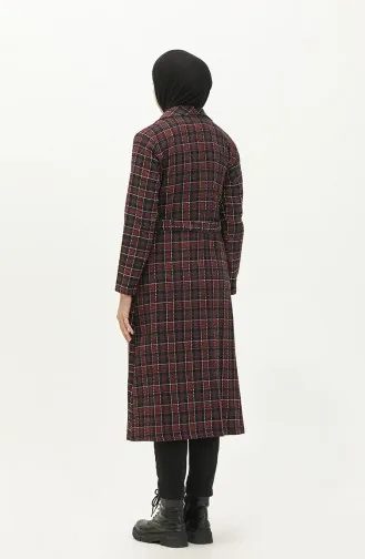 Cape Ceinturée à Carreaux 5508-03 Pourpre Bordeaux 5508-03